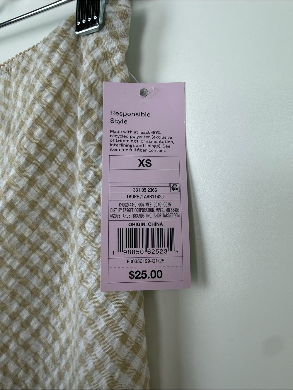 Wild Fable Gingham Midi Skirt Tan & White Size XS NWT - Picture 6 of 11